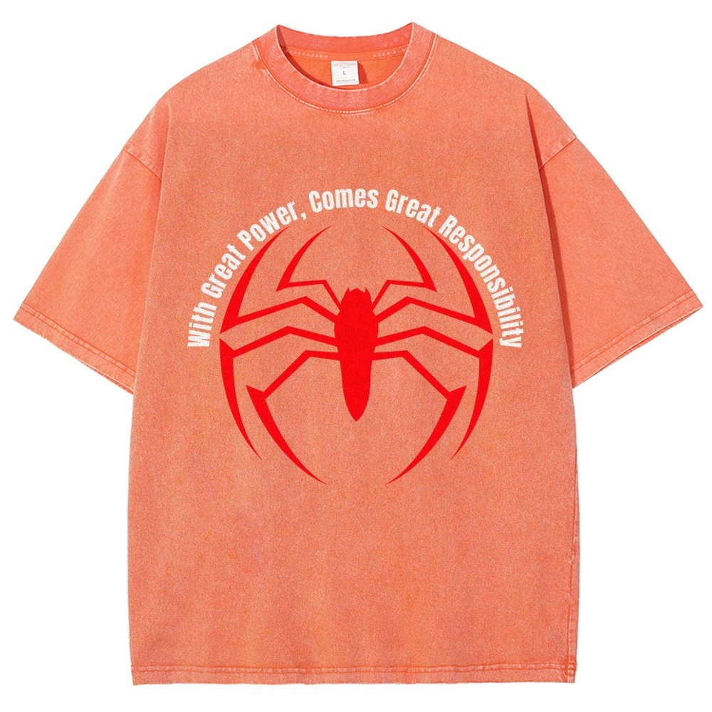 With Great Power Comes Great Responsibility Vintage Distressed T-shirt