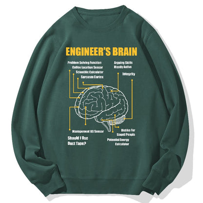 Engineers Brain Funny Sarcastic Engineering Geek Cotton Sweatshirt