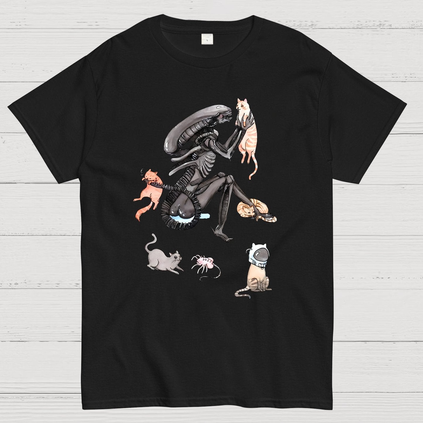 Funny Alien And Cat Geek T-Shirt