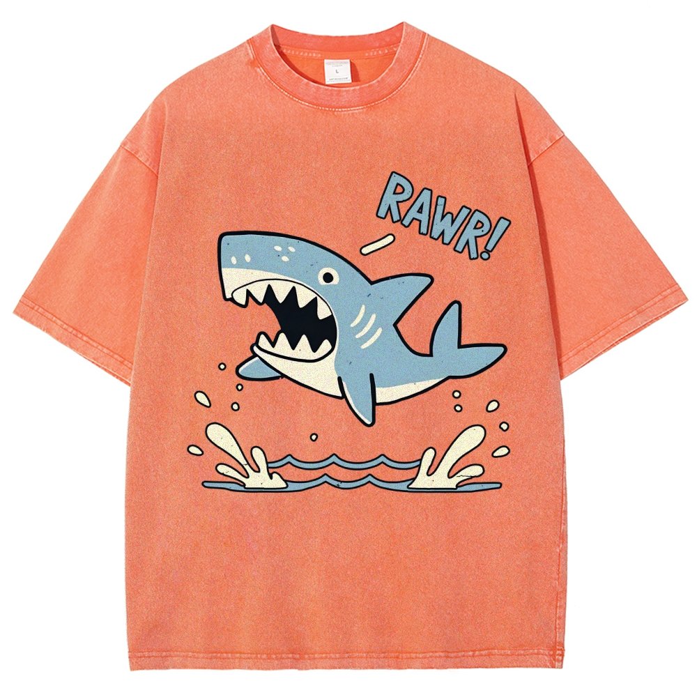 Shark Rawr! Vintage Distressed T-shirt