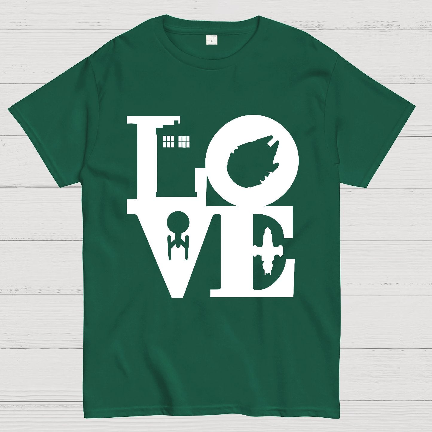I Love SciFi Black Geek T-Shirt