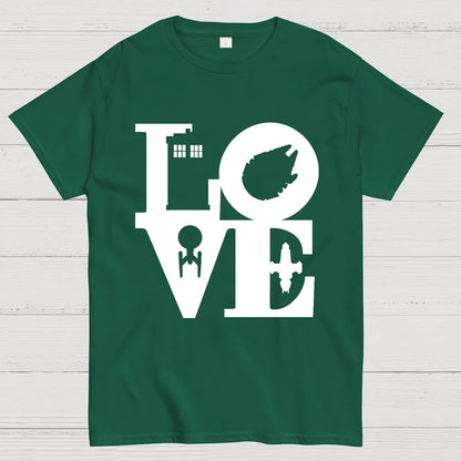 I Love SciFi Black Geek T-Shirt