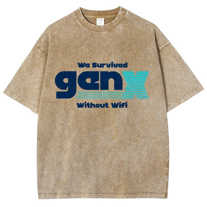 We Survived Without Wifi Vintage Distressed T-shirt