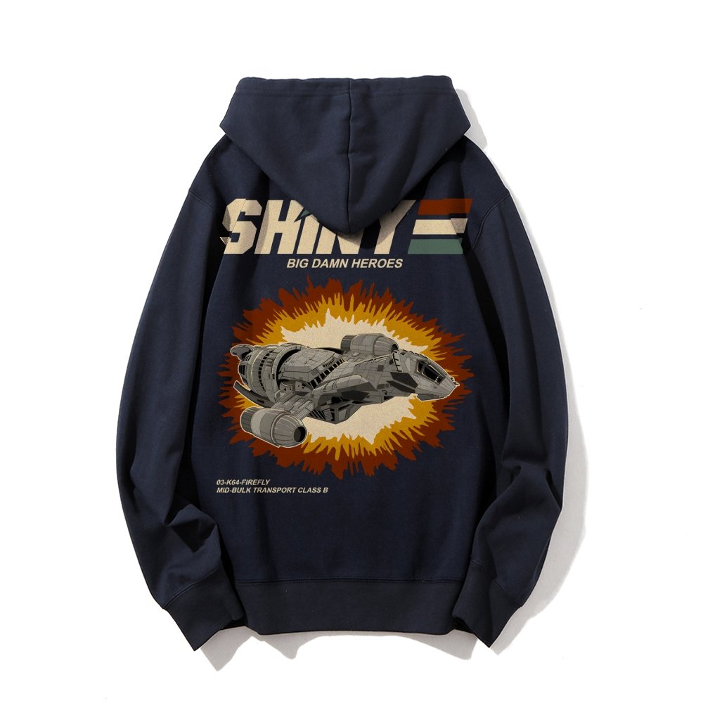 Shiny Heroes Printed Back Cotton Hoodie