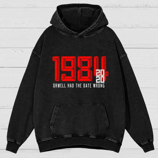 Orwell Got It Wrong Vintage Distressed Hoodie