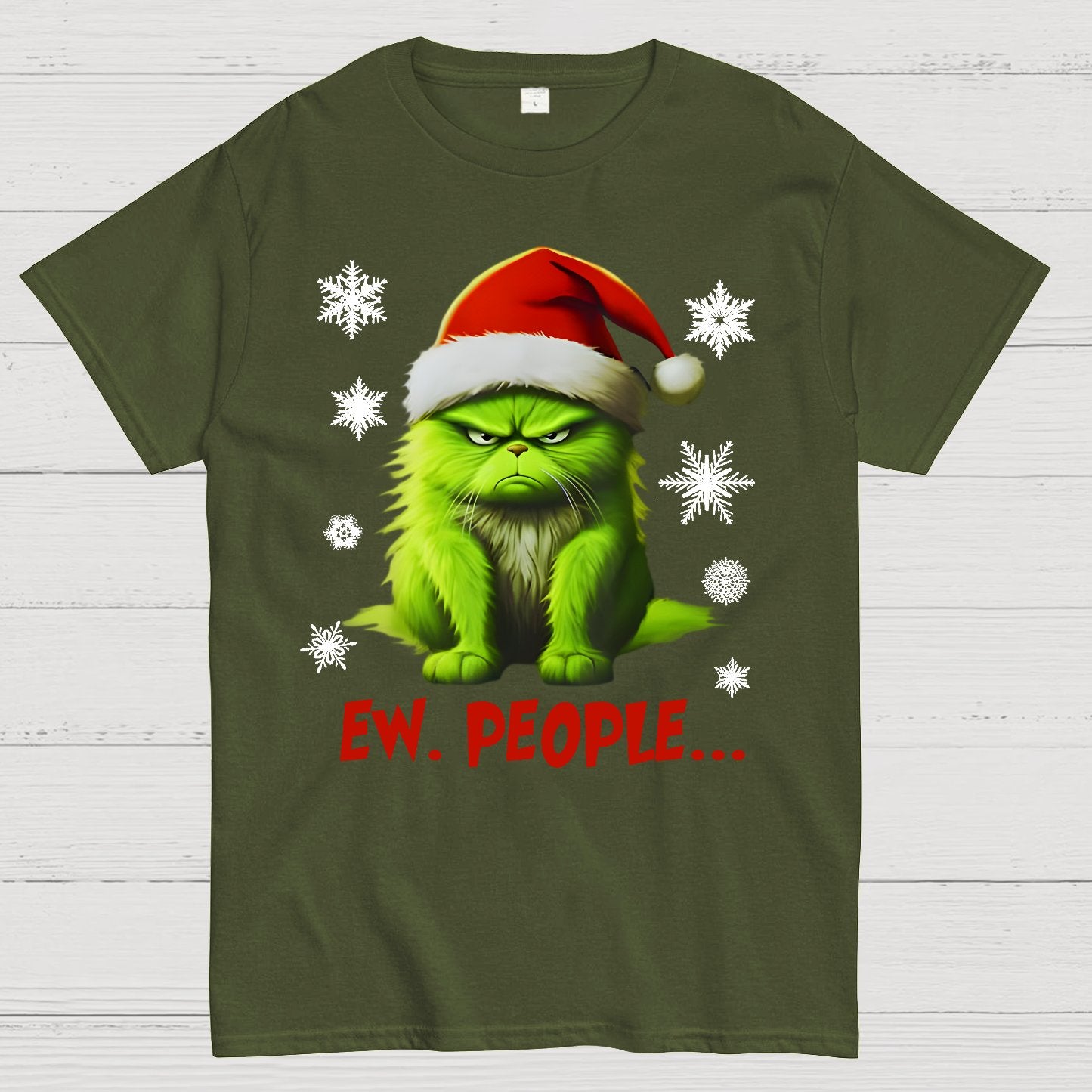 Funny Christmas Cat Geek T-Shirt