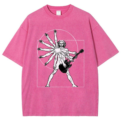 Vitruvian Man Vintage Distressed T-shirt