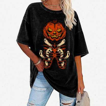 Halloween Pumpkin Vintage Distressed T-shirt