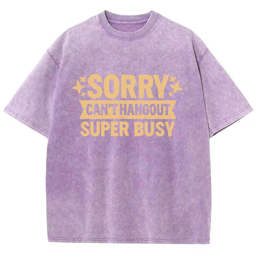 Sorry — Can’T Hang Out — Super Busy Vintage Distressed T-shirt