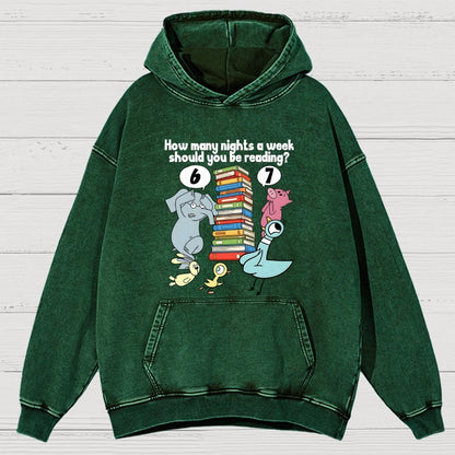 How Many Nights A Week Should You Be Reading 6-7 Vintage Distressed Hoodie