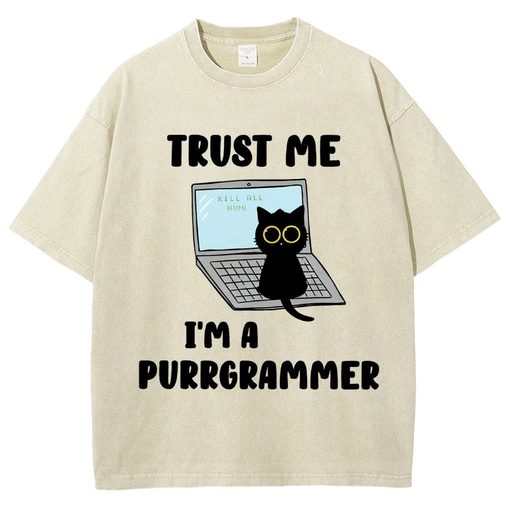 Trust Me Kill All Homi 00 I'm A Purrgrammer Vintage Distressed T-shirt