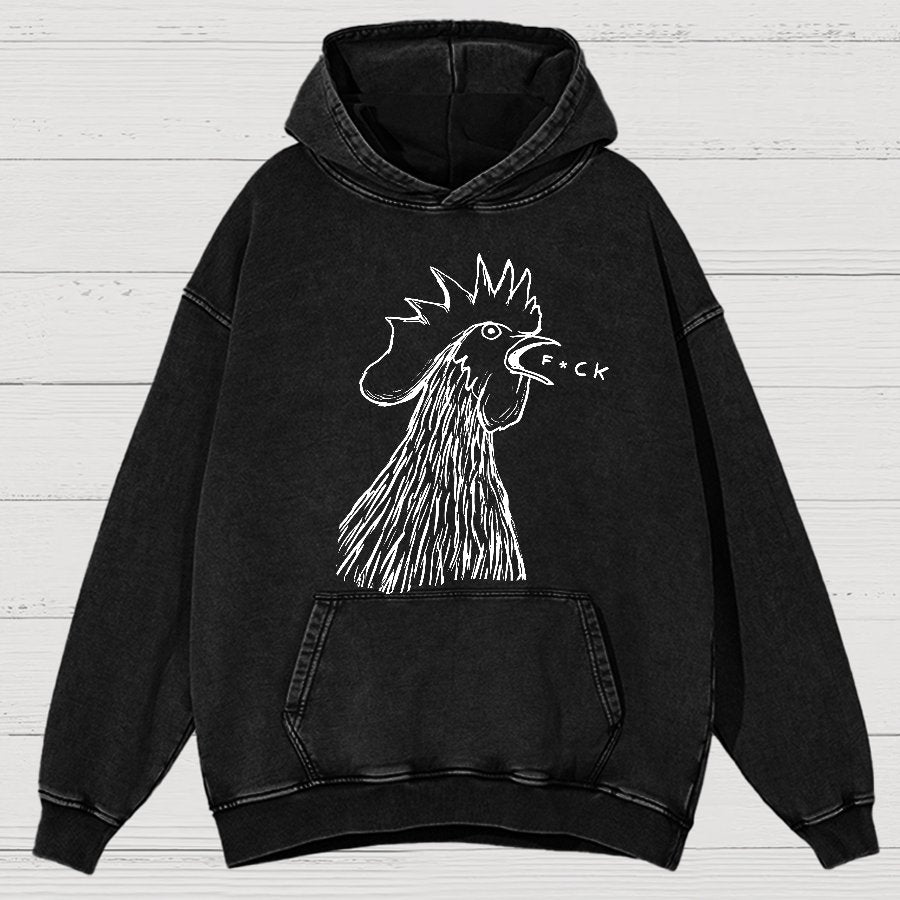 Chicken  F*ck Vintage Distressed Hoodie