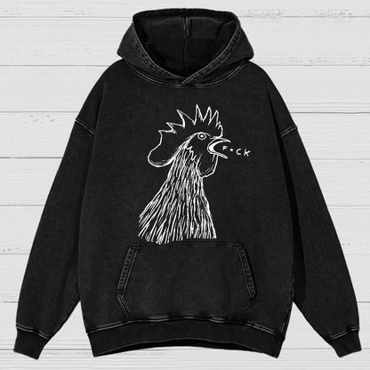 Chicken  F*ck Vintage Distressed Hoodie