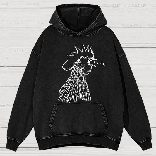 Chicken  F*ck Vintage Distressed Hoodie