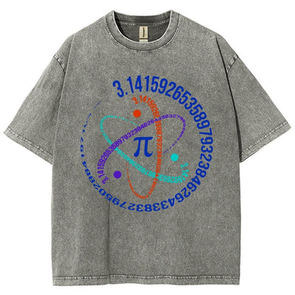 Atom Pi Math Science Vintage Distressed T-shirt