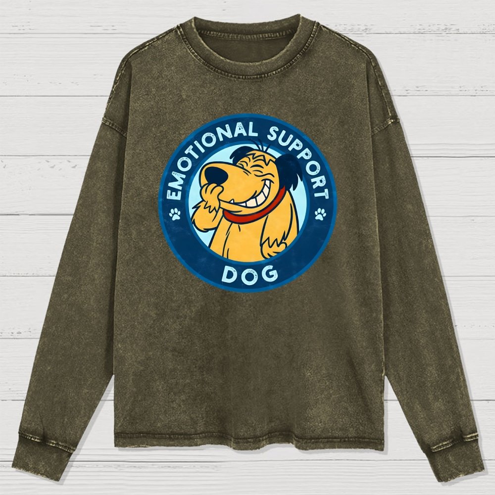 Dog Support Or Not? Washed Long Sleeve Tee