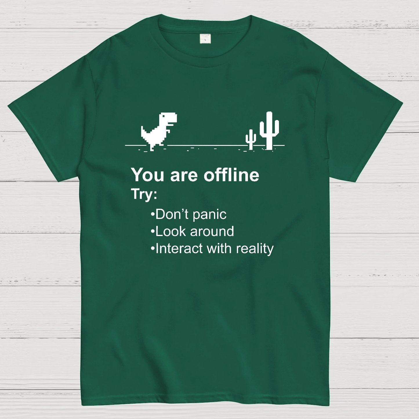 Offline Without Internet, Don't Panic Geeky T-Shirt