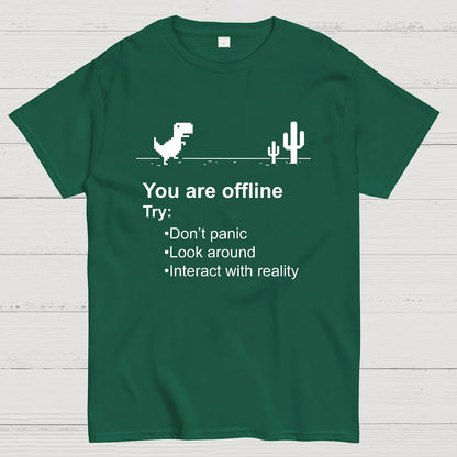 Offline Without Internet, Don't Panic Geeky T-Shirt