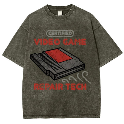 Video Game Repair Tech Vintage Distressed T-shirt
