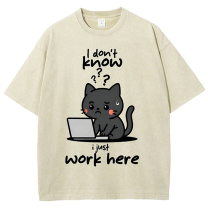 I Just Work Here Vintage Distressed T-shirt