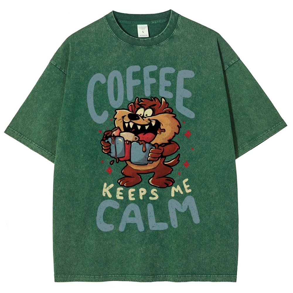 Coffee Keeps Me Calm Vintage Distressed T-shirt