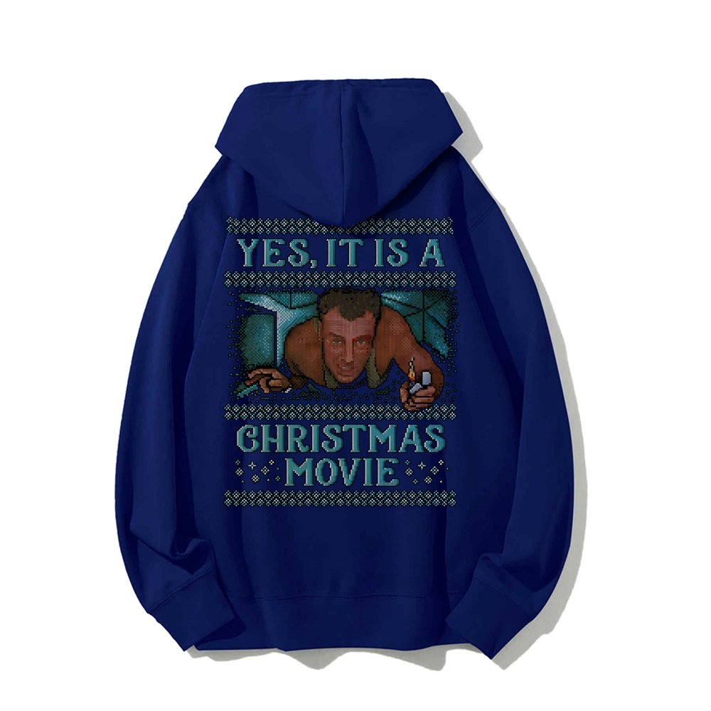 Gen-X Christmas Movie Printed Back Unisex Cotton Hoodie