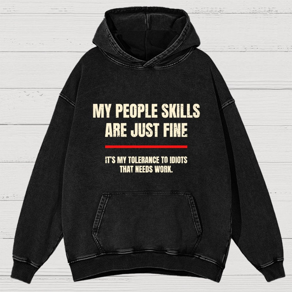 My People Skills Are Fine Vintage Distressed Hoodie