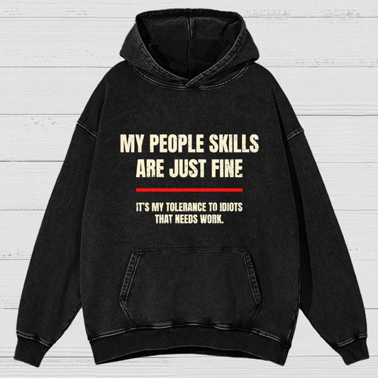 My People Skills Are Fine Vintage Distressed Hoodie