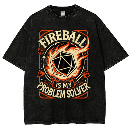 Fireball Is My Problem Solver Vintage Distressed T-shirt