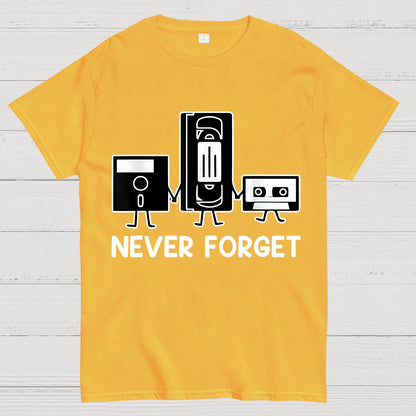 Never Forget Cassette Tape VHS Gamer Old School Funny T-Shirt
