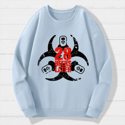 28 beers later Geek Cotton Sweatshirt