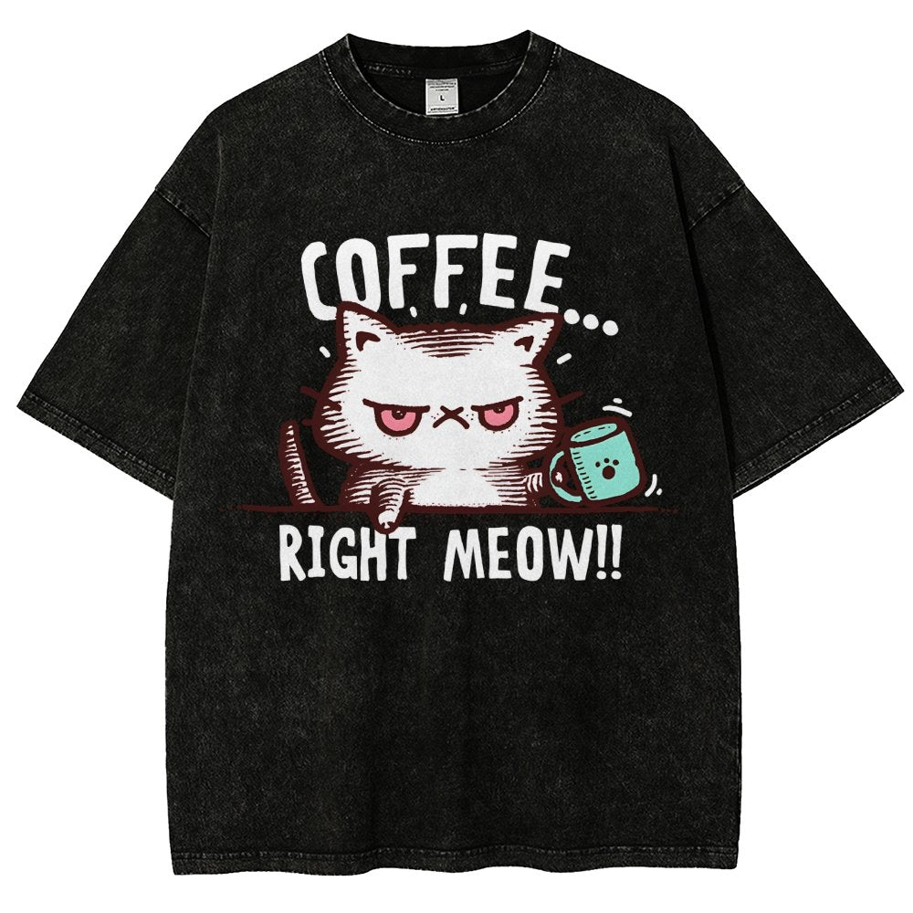 CATffeine Vintage Distressed T-shirt