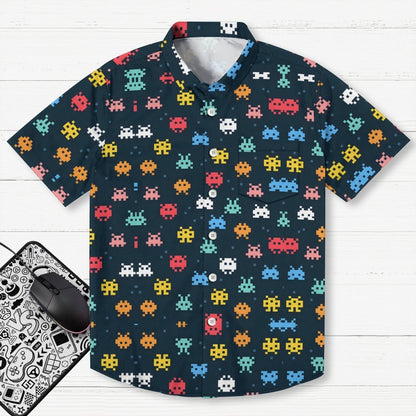 Retro Gaming Graffiti Art Print Geek Hawaiian Shirt