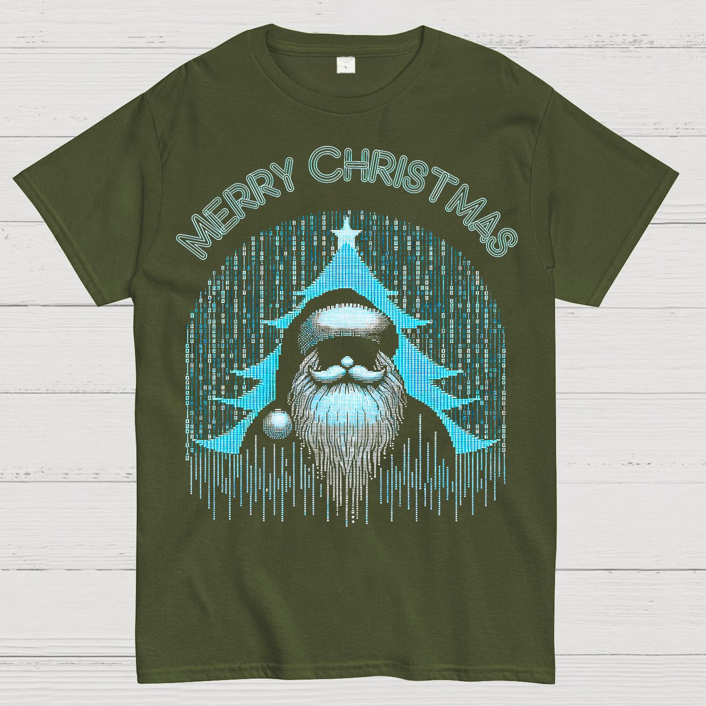 Funny Binary Christmas Santa Clause for Programmer Geek T-Shirt