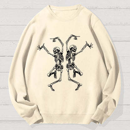 Dancing Skeleton Halloween Geek Cotton Sweatshirt