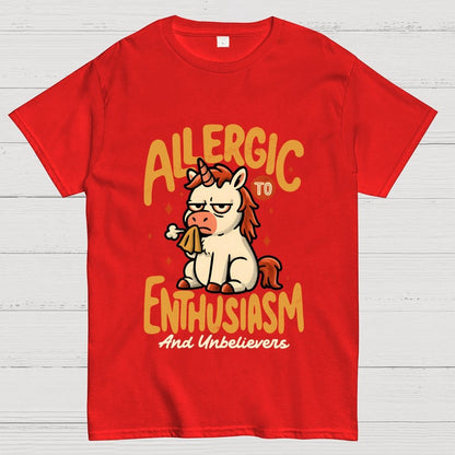 Allergic to Enthusiasm Geek T-Shirt