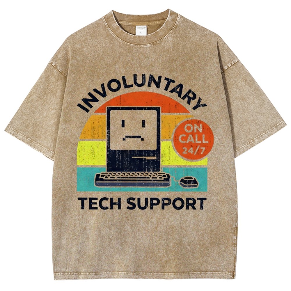 Involuntary Tech Support On Call All the time Vintage Distressed T-shirt
