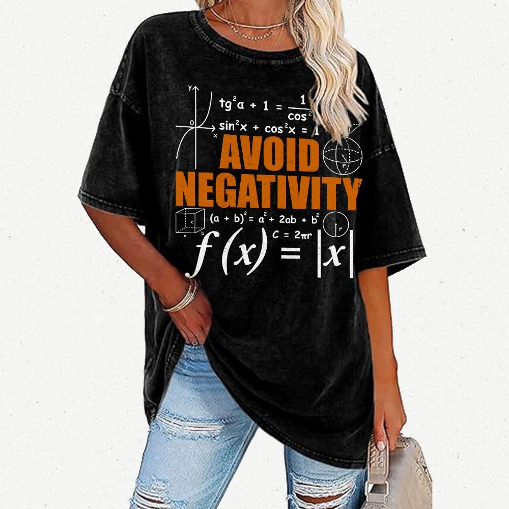 Avoid Negativity Funny Math Mathematician Vintage Distressed T-shirt