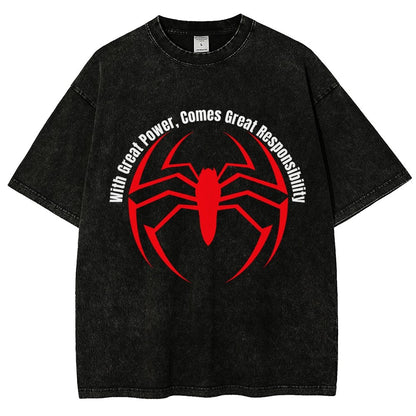 With Great Power Comes Great Responsibility Vintage Distressed T-shirt