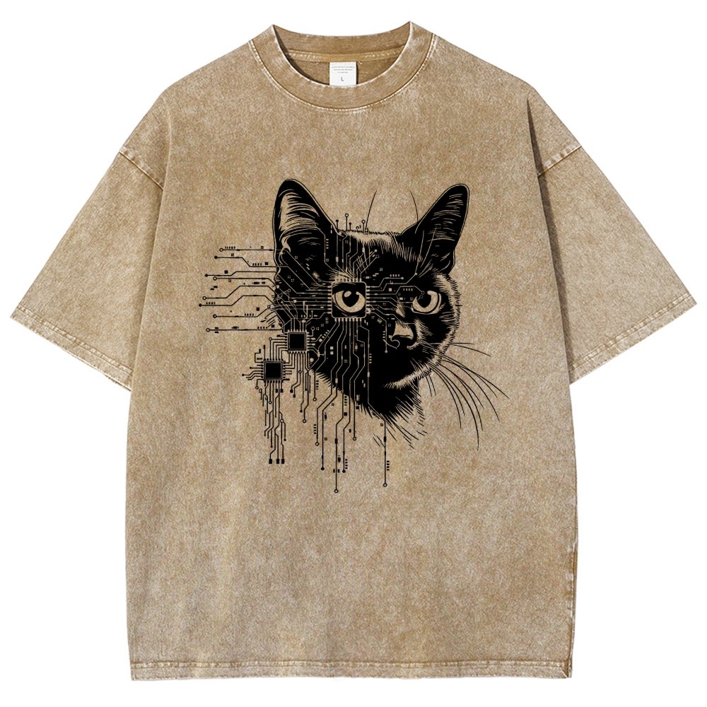 Future Cat Vintage Distressed T-shirt