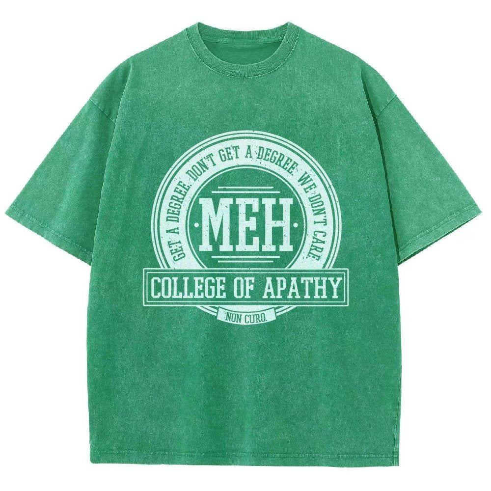 College of Apathy Vintage Distressed T-shirt
