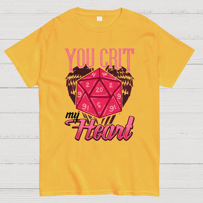 You Crit My Heart Fun Board Game Valentine's Day Nerd T-Shirt