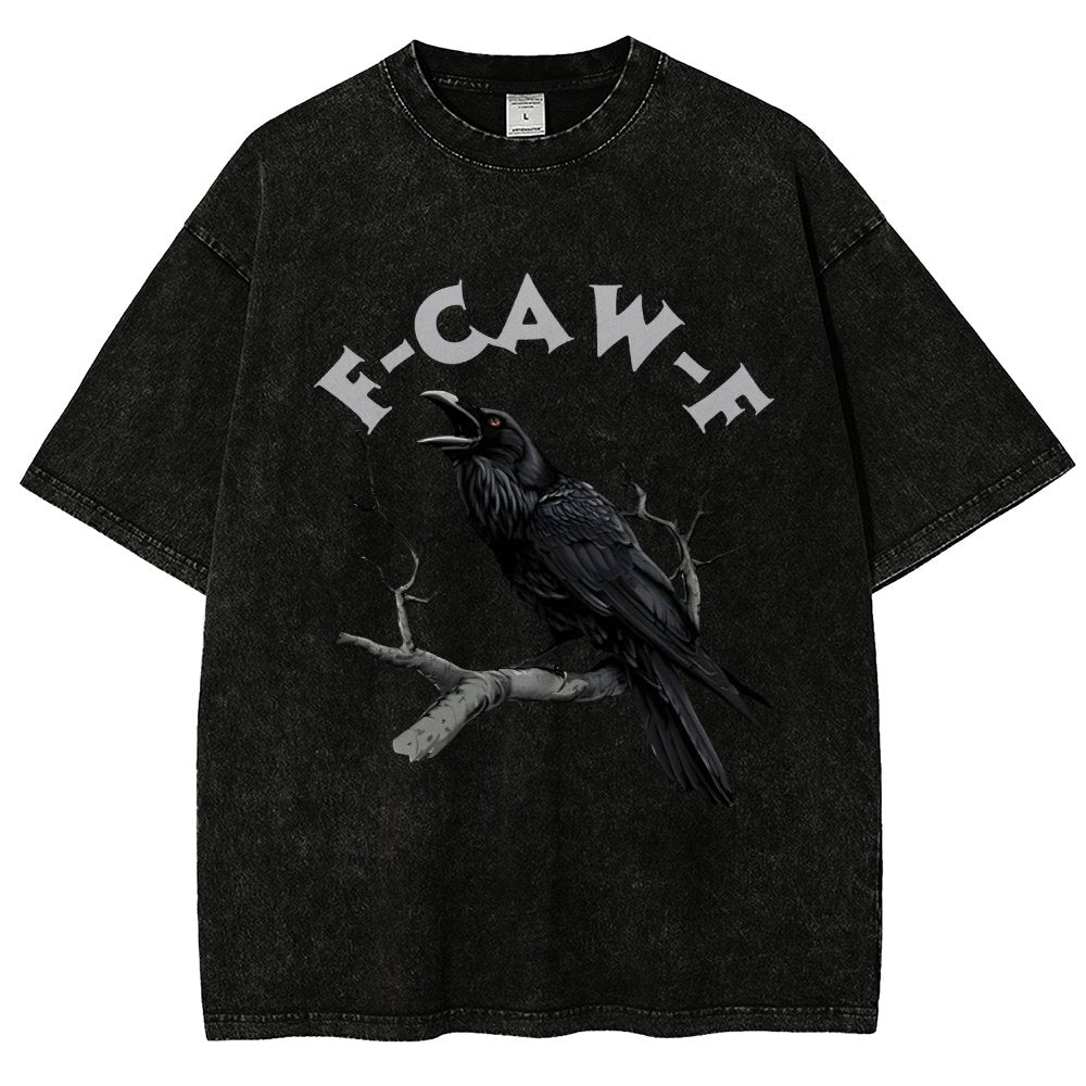 F-Caw-F Funny Crow Vintage Distressed T-shirt