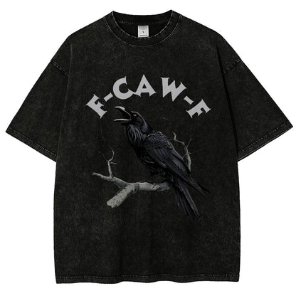 F-Caw-F Funny Crow Vintage Distressed T-shirt