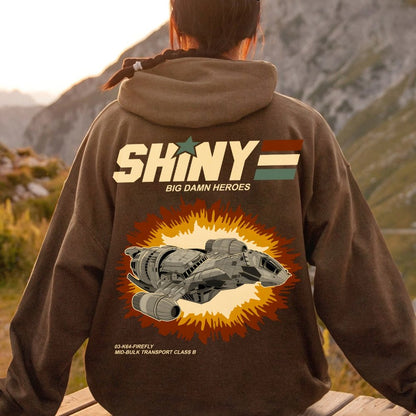 Shiny Heroes Printed Back Cotton Hoodie