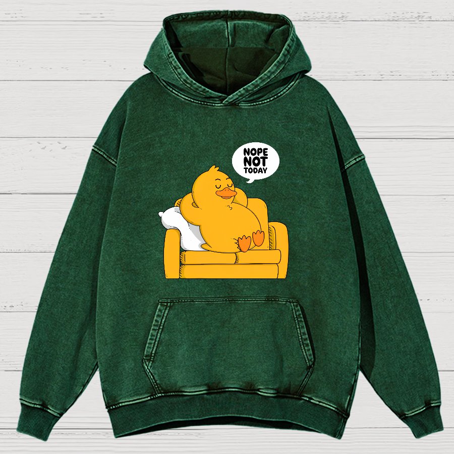 Nope Not Today Duck Vintage Distressed Hoodie