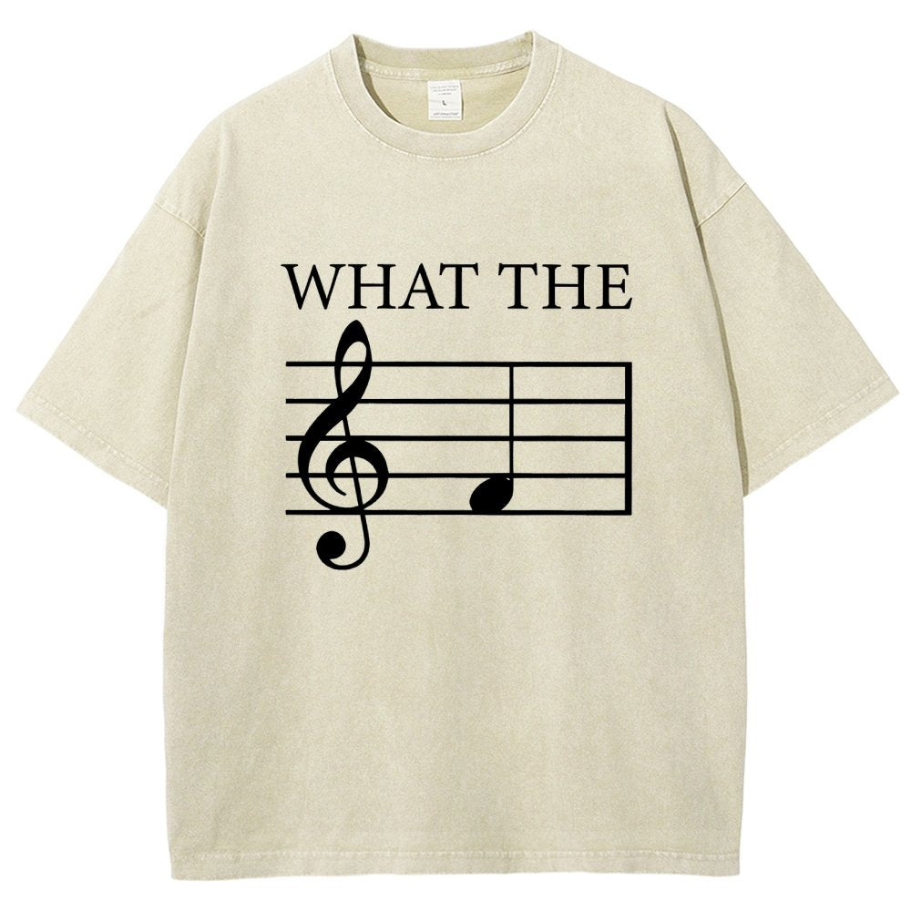 What The F Musical Note Vintage Distressed T-shirt