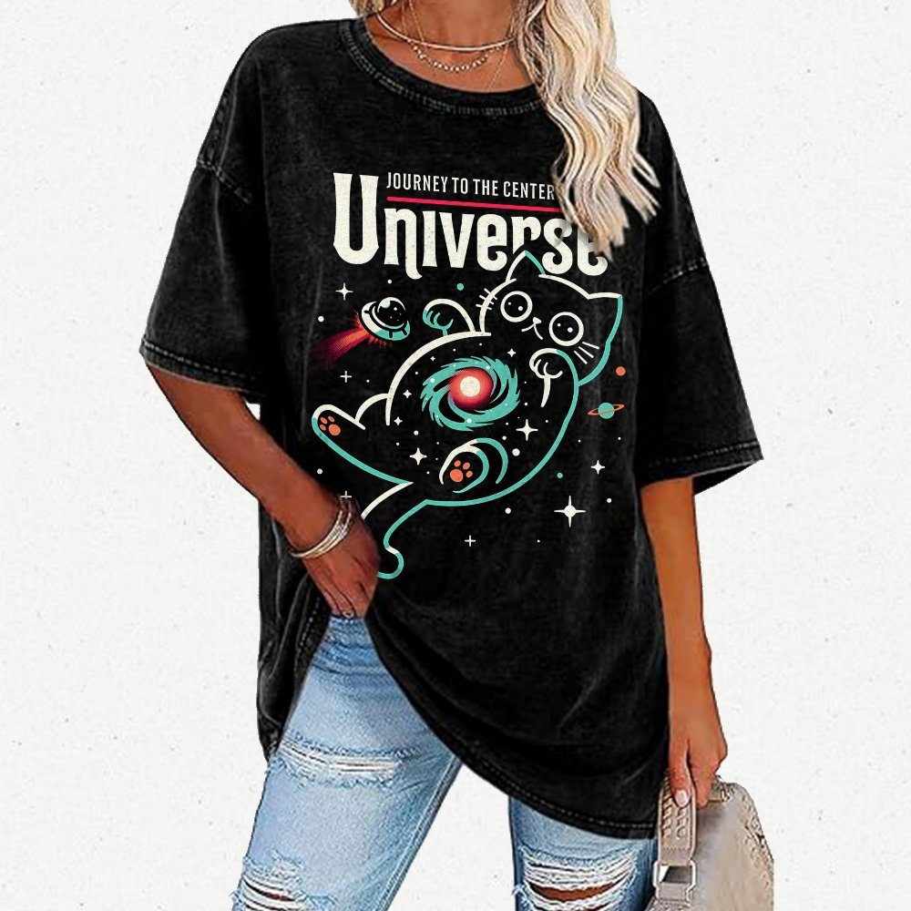 Journey to the Center of the Universe Vintage Distressed T-shirt