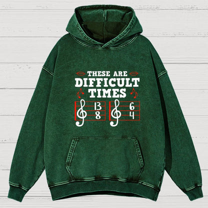 These Are Difficult Times Vintage Distressed Hoodie