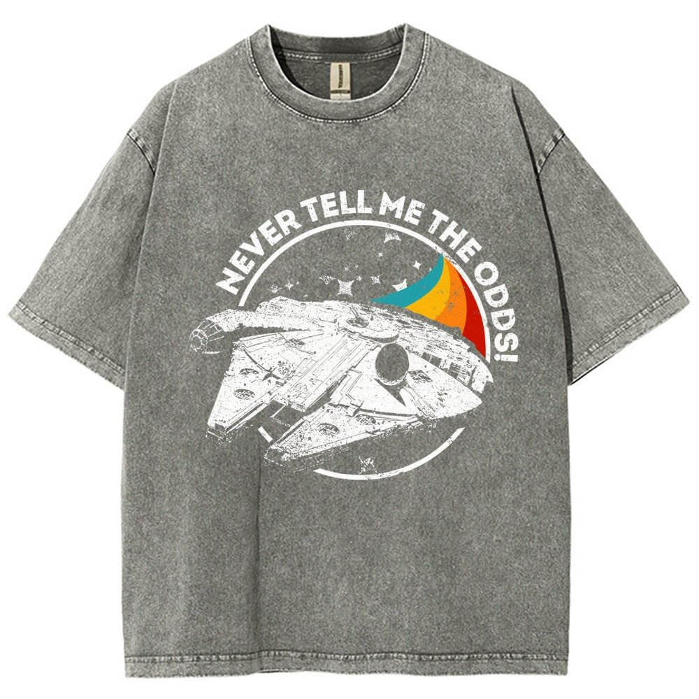 Never Tell Me the Retro Odds Vintage Distressed T-shirt